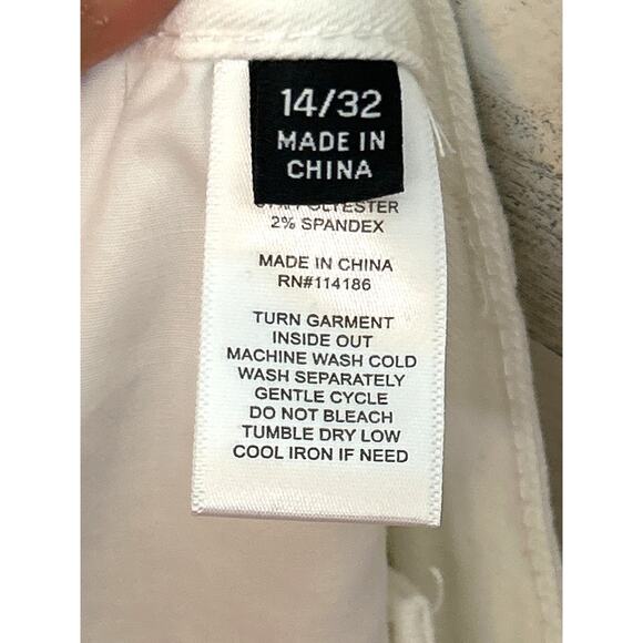 Frye Women’s 16 White High Rise Cuffed Crop Stretch Denim Jeans NWT roll cuff - Picture 7 of 8